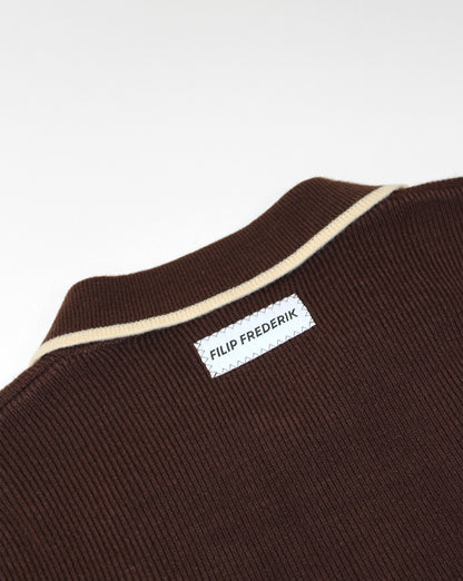 contrast tobacco cardigan